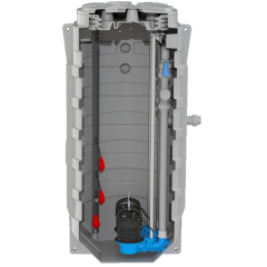 SANIFOS 1300 2 GR S - Parçalayıcı Bıçaklı Çift Pompalı Monofaze Tahliye İstasyonu