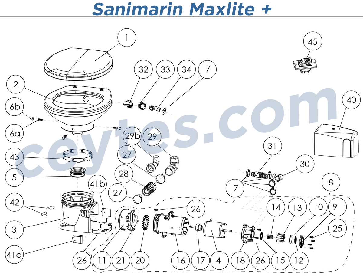 sanimarin maxlite plus yedek parçaları