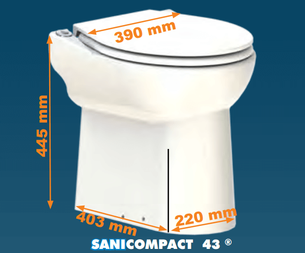 sanicompact 43 maceratörlü tuvalet ölçüleri