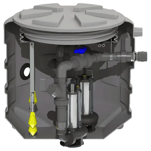 SANIFOS 610 2 SLD S - Çift Pompa Monofaze Yağmur Suyu Tahliye Pompası