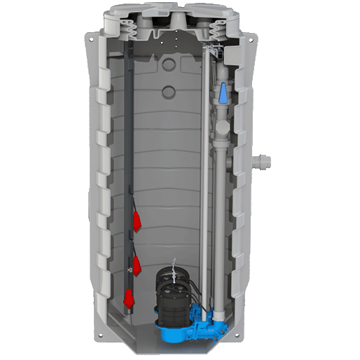 SANIFOS 1300 2 VX S - Vortex Çarklı Çift Pompalı Monofaze Tahliye İstasyonu