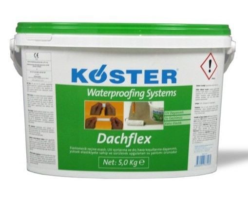 KÖSTER Dachflex Elastomerik Reçine Esaslı, UV Dayanımlı Likit Membran 5 KG Gri