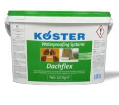KÖSTER Dachflex Elastomerik Reçine Esaslı, UV Dayanımlı Likit Membran 5 KG Gri